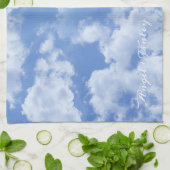 Hart Cloud Sky Leuk Leuk Leuk Modern Blauw Custom  Theedoek (Gevouwen)