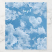 Hart Cloud Sky Leuk Leuk Leuk Modern Blauw Custom Wijn Etiket (Enkel label)