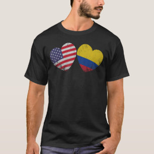 Hart Colombiaanse Amerikaanse vlag Patriottische f T-shirt