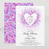 Hart Confetti Valentijns Baby shower Kaart (Voorkant / Achterkant)