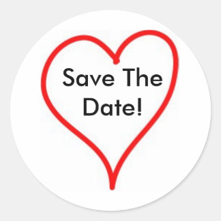 Hart - contour - Gepersonaliseerd Ronde Sticker