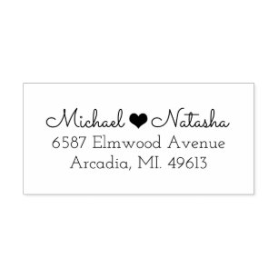Hart Couple Return Adres Rubber Stempel
