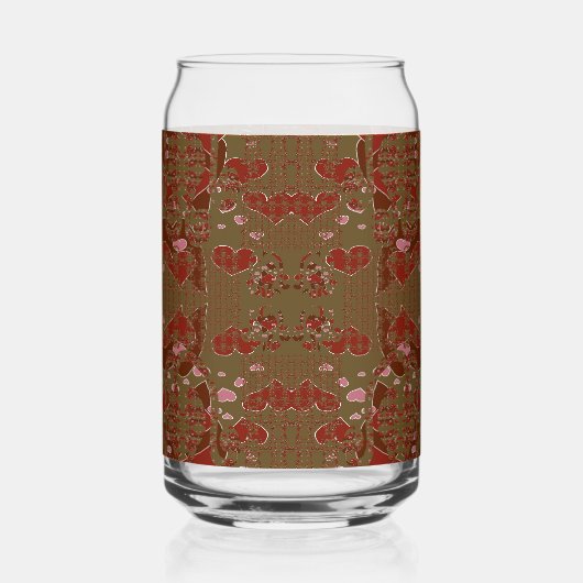 Hart Cupflowers Blikvorm Glas (Voorkant)