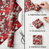 Hart Dag Viering: Rood & Wit Liefde Kunst Cadeaupapier