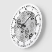 Hart Damask Art I PTN BGW & Numerals Grote Klok (Hoek)