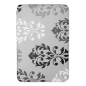 Hart Damask Art I Zwart Grijs Wit Badmat (Voorkant Verticaal)