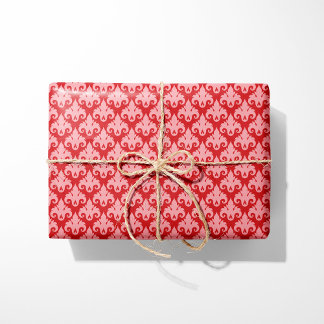 Hart Damask Rood & Roze Cadeaupapier