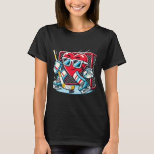 Hart dat hockeydoelman speelt Valentijnsdag Mannen T-shirt
