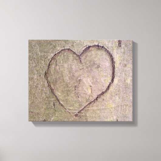 Hart dat in een boom is gekapt canvas afdruk (Voorkant)