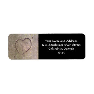 Hart dat in een boom is gekapt etiket