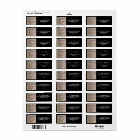 Hart dat in een boom is gekapt etiket (Full Sheet)