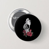 Hart De Hand Van Het Skelet Klassiek Ronde Button 5,7 Cm (Voorkant /achterkant)
