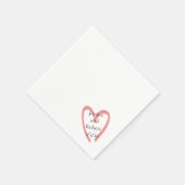 Hart design trouwpapier servet (Hoek)