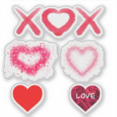 Hart design xox rood valentijn patroon sticker (Voorkant)