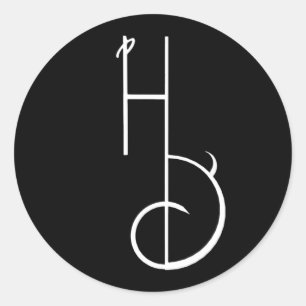 Hart-dividon zwart-wit HD-Logo ticker Ronde Sticker