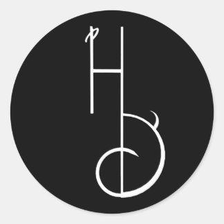 Hart-dividon zwart-wit HD-Logo ticker Ronde Sticker