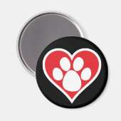 Hart Dog Paw (Donker) Magneet (Voorkant / Achterkant)