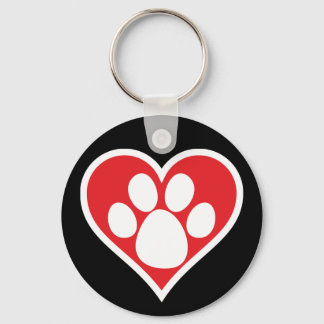 Hart Dog Paw (Donker) Sleutelhanger