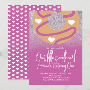 Hart Donuts Nep Glitter Valentijnsdag Kaart
