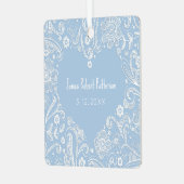 Hart Doodle Baby Jongen Naam Verjaardag Bijbel Ver Metalen Ornament (Voorkant links)