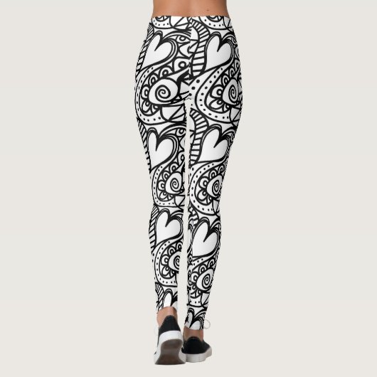 hart doodle leggings (Achterkant)