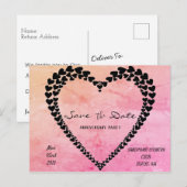 Hart door harten Roze Watercolor Ansichtkaart Briefkaart (Voorkant / Achterkant)