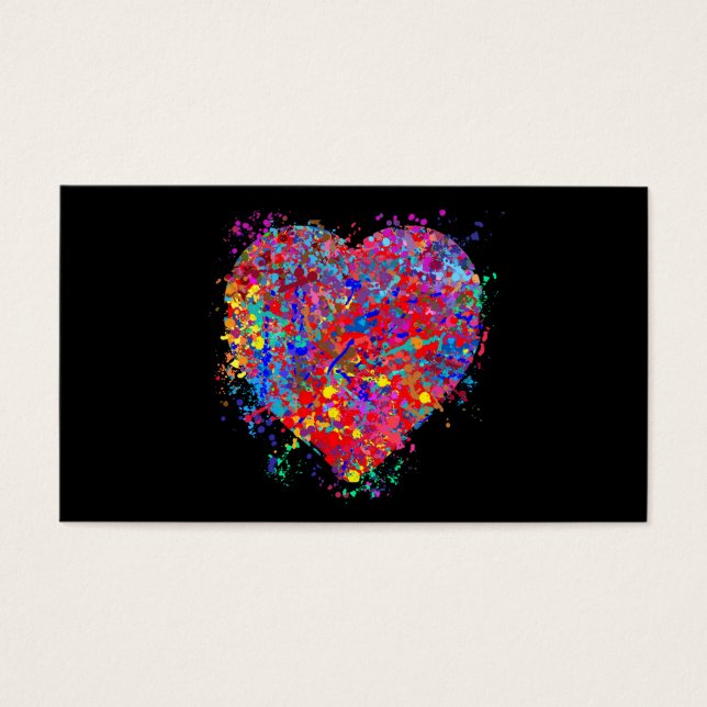 Hart, Drip Art Visitekaartjes (Voorkant)
