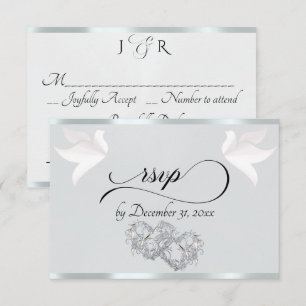 Hart, Duiven & Lint - Zilver Parel/Zilver RSVP Kaartje