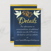 Hart & Duiven, QR Code - Blauw/Goud Informatiekaartje (Voorkant / Achterkant)