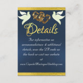Hart & Duiven, QR Code - Blauw/Goud Informatiekaartje (Voorkant)