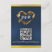 Hart & Duiven, QR Code - Blauw/Goud Informatiekaartje (Achterkant)