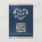 Hart & Duiven, QR-code - blauw/zilver Informatiekaartje (Achterkant)