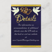Hart & Duiven, QR Code - Navy Blauw/Goud Informatiekaartje (Voorkant)