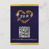 Hart & Duiven, QR Code - Navy Blauw/Goud Informatiekaartje (Achterkant)