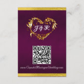 Hart & Duiven, QR Code - Paarse/Goud Informatiekaartje (Achterkant)