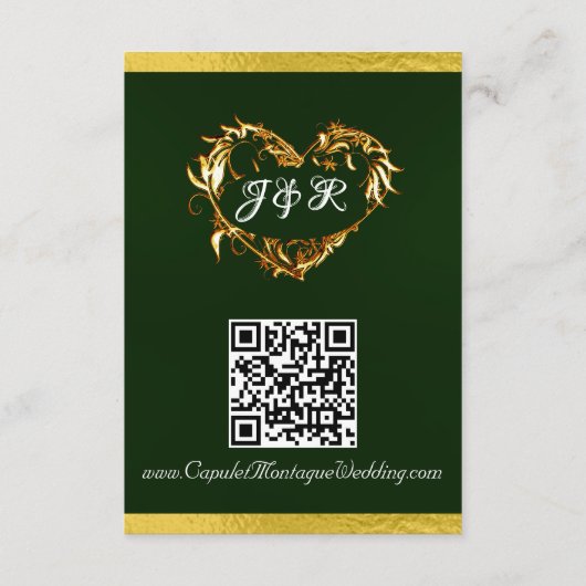 Hart & Duiven, QR Code - Smaragd/Goud Informatiekaartje (Achterkant)