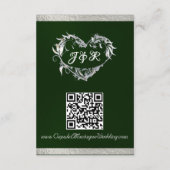 Hart & Duiven, QR Code - Smaragd/Zilver Informatiekaartje (Achterkant)