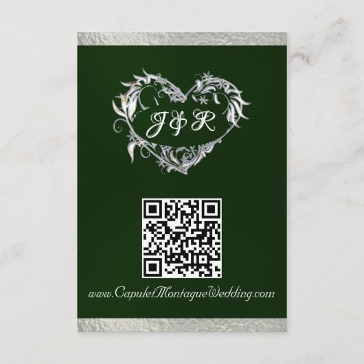 Hart & Duiven, QR Code - Smaragd/Zilver Informatiekaartje (Achterkant)
