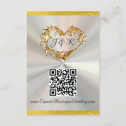 Hart & Duiven, QR Code - Wit/Goud Informatiekaartje (Achterkant)