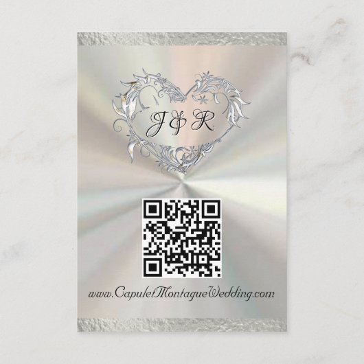 Hart & Duiven, QR Code - Wit/Zilver Informatiekaartje (Achterkant)