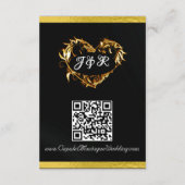 Hart & Duiven, QR Code - Zwart/Goud Informatiekaartje (Achterkant)