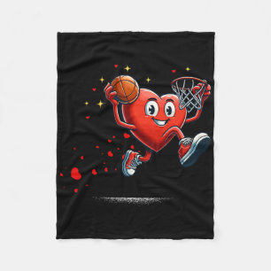 Hart Dunking Valentijnsdag Basketbal Kinderen Fleece Deken