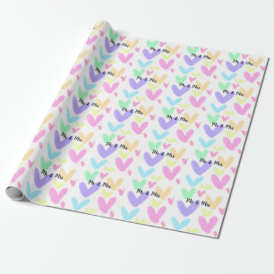 Hart eenvoudige minimale tekst stijl bruiloft Mijn Cadeaupapier