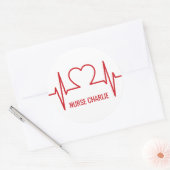 Hart EKG aangepaste naam & beroep stickers (Envelop)