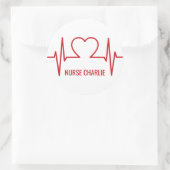 Hart EKG aangepaste naam & beroep stickers (Tas)