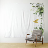 Hart Elegant Eucalyptus groen bruiloft achtergrond Wandkleed (In Situ (horizontaal))