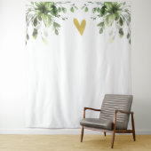 Hart Elegant Eucalyptus groen bruiloft achtergrond Wandkleed (In situ)