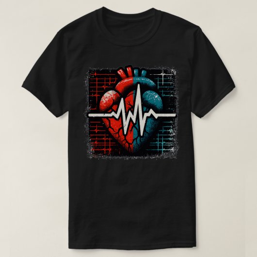 Hart elektrocardiogram t-shirt (Design voorkant)