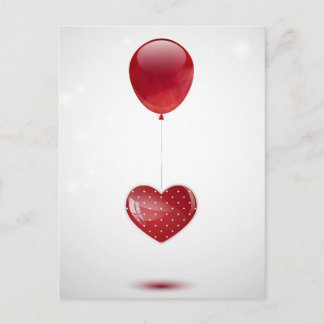 Hart en ballon briefkaart