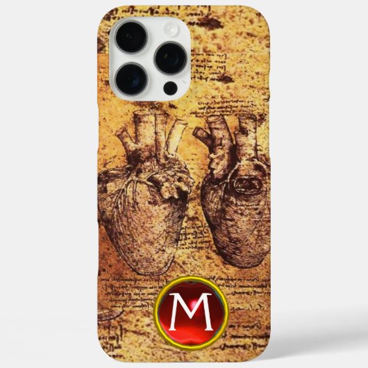 Hart en bloedvaten, perkamentmonogram Case-Mate iPhone case (Achterkant)
